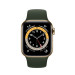 Đồng hồ thông minh Apple Watch Series 6 44mm 4G Viền Thép Vàng-  Dây Cao su xanh