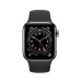 Đồng hồ thông minh Apple Watch Series 6 44mm 4G Viền Thép Đen-  Dây Cao su Đen