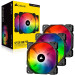 Bộ 3 quạt 120mm Corsair iCUE SP120 RGB Elite 120mm PWM Fan - Triple Pack with Lighting Node CORE