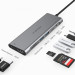 Bộ chuyển Lention C37HACR-1M-GR USB-C 8 trong 1 USB Type-C sang HDMI, USB Type - C, 2 cổng USB3.0, 3.5mm, SD card và cổng sạc PD (dài 1m)