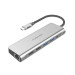 Bộ chuyển Lention C69HEA USB-C 10 trong 1 USB Type-C sang HDMI, Lan, USB 2.0, USB3.0, 3.5mm, PD, SD card (Màu bạc)