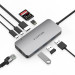 Bộ chuyển Lention CE57se USB-C 9 trong 1 USB Type-C sang 3 cổng USB 3.0, USB Type-C, HDMI, RJ45, SD card và cổng sạc PD (Màu xám)