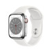 Đồng hồ thông minh Apple Watch Series 8 (41mm/ LTE/ Viền Thép/ Dây Cao Su/ White/ MNJ53VN/A)