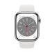 Đồng hồ thông minh Apple Watch Series 8 (45mm/ LTE/ Viền Thép/ Dây Cao Su/ White/ MNKE3VN/A)