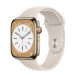 Đồng hồ thông minh Apple Watch Series 8 (45mm/ LTE/ Viền Thép/ Dây Cao Su/ Starlight/ MNKM3VN/A)