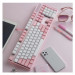 Bàn phím cơ Rapoo V500 Pro Pink White (Brown Switch/ PBT Doubleshot/ LED Trắng/ Hồng)