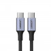 Cáp chuyển Ugreen 90120 USB Type C sang USB Type C dài 3m bọc dù hỗ trợ PD 100W