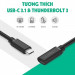Cáp USB Type-C nối dài Ugreen 10387 1M (Male/Female) hỗ trợ 4k@60hz