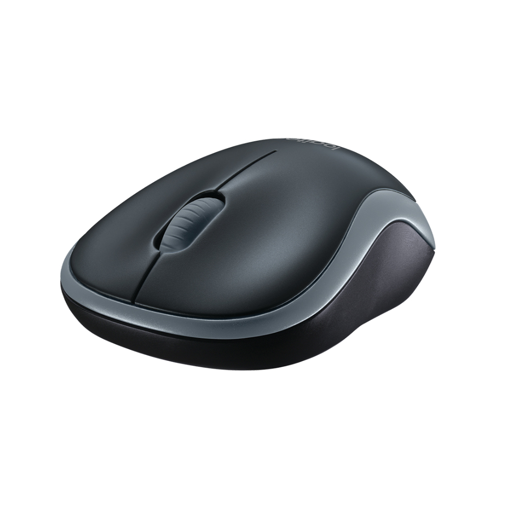 Chuột không dây Logitech M185 Màu Đen viền Xám 